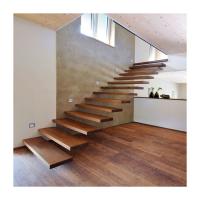 Buy cheap Customized Contemporary Floating Stairs Hardwood Floor Staircase With Glass product
