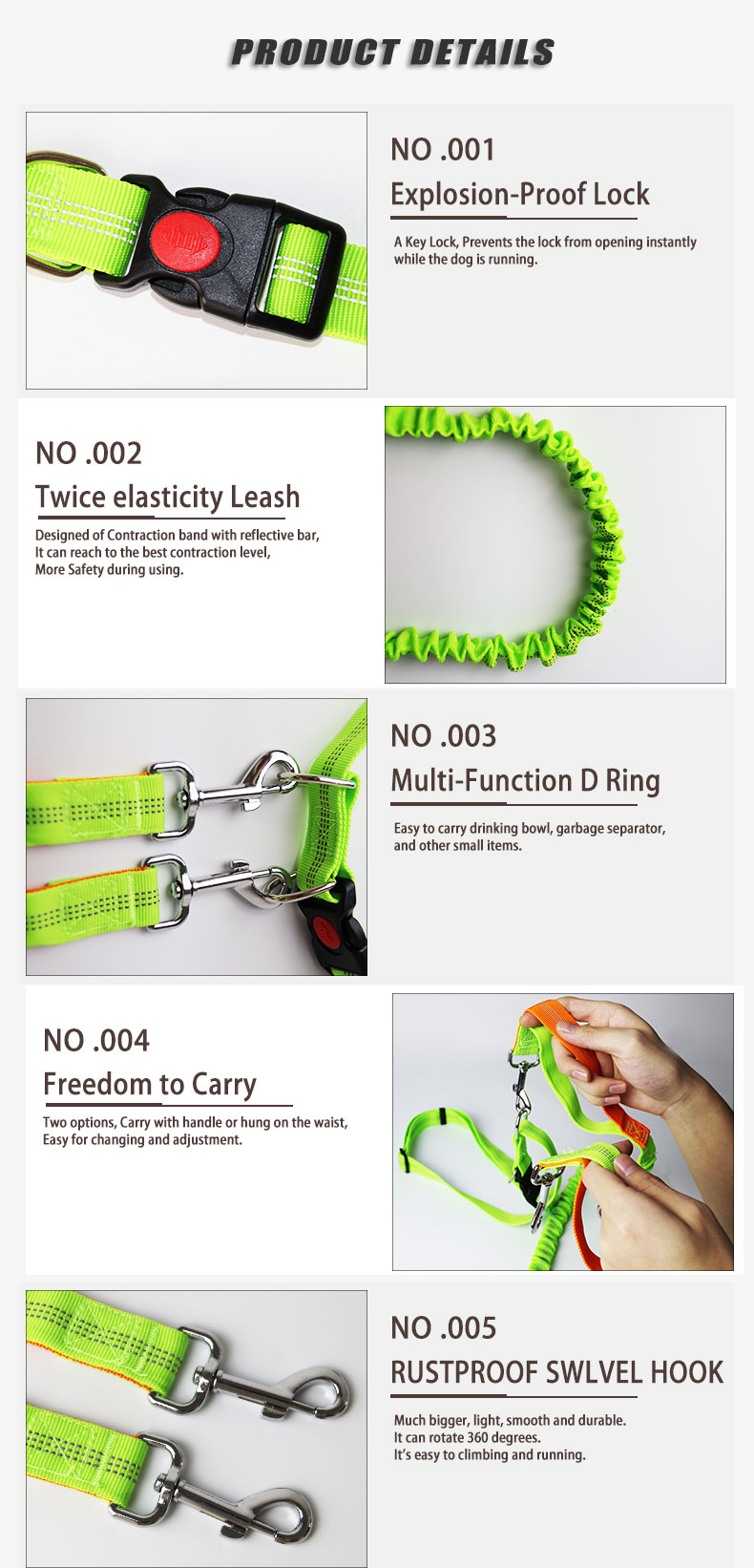 Adjustable Hand Free Outdoor Running Nylon Retractable Dog Leashes Waist Belt Running Bungee Dog Leash