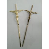 Buy cheap 56.7*15.8cm Copper Crucifix , Casket Cross Catholic Decoration Zamak Material product