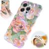 Buy cheap iPhone 12 Pro Max case Ring, Oil Painting flower Colorful retro flower cute curly wave frame Women's Girl phone case from wholesalers
