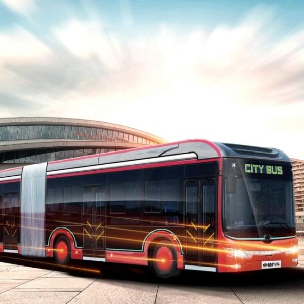 Buy cheap 18 Meters Zev Bus 69 Km/H Electric Passenger Bus 50 Seats Passenger Capacity 150 from wholesalers