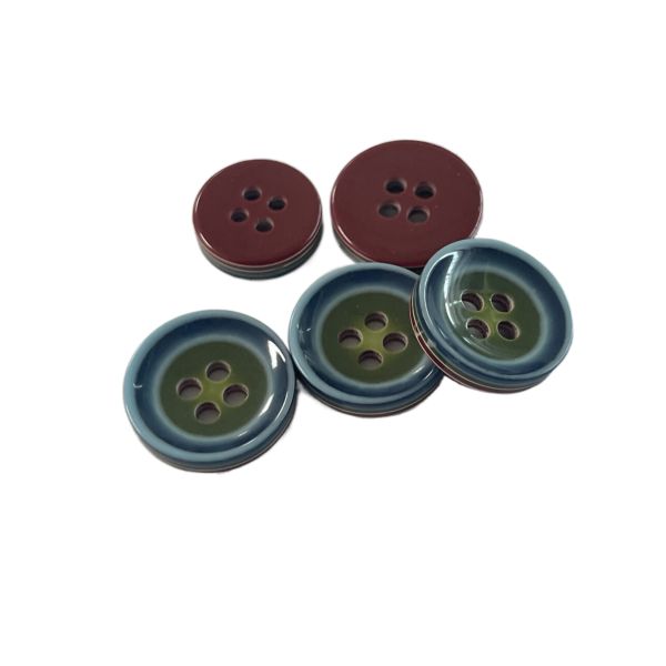 Fancy Eight Layers Colorful 4 Hole Plastic Buttons In 28L For Garment Accessories DIY