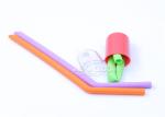 Reusable 5.6 Inch Angled Food Grade Silicone Straws Dishwasher Safe OPP Bag