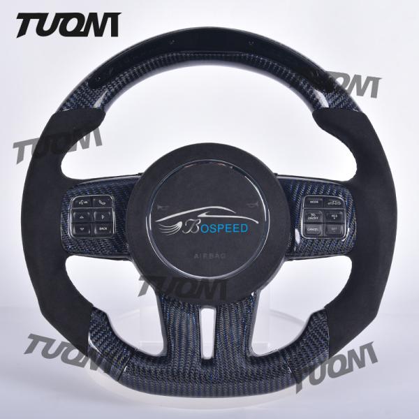 Custom Dodge Steering Wheel made of Carbon Fiber with 100% Fit Dodge Logo Emblem