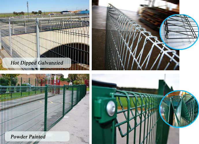 Home Garden Powder Coated Metal Welded Roll Top BRC Fencing