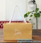 China Supplier Logo Printed Brown Kraft Paper Flower Carrier Gift Bag,Durable