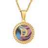 Buy cheap Unique Jewelry 16MM 18K Gold Plated Stainless Steel 3D Shell Letter Necklace Women'S Letter Pendants from wholesalers