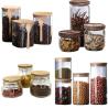 Buy cheap 4.52" Transparent Glass Containers With Wood Lids Food Storage 950ml Anti Spill from wholesalers