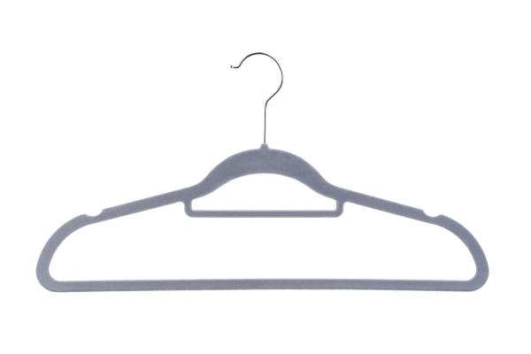 Buy cheap 17 Inch Velvet Felt Covered Coat Hangers With Bar from wholesalers