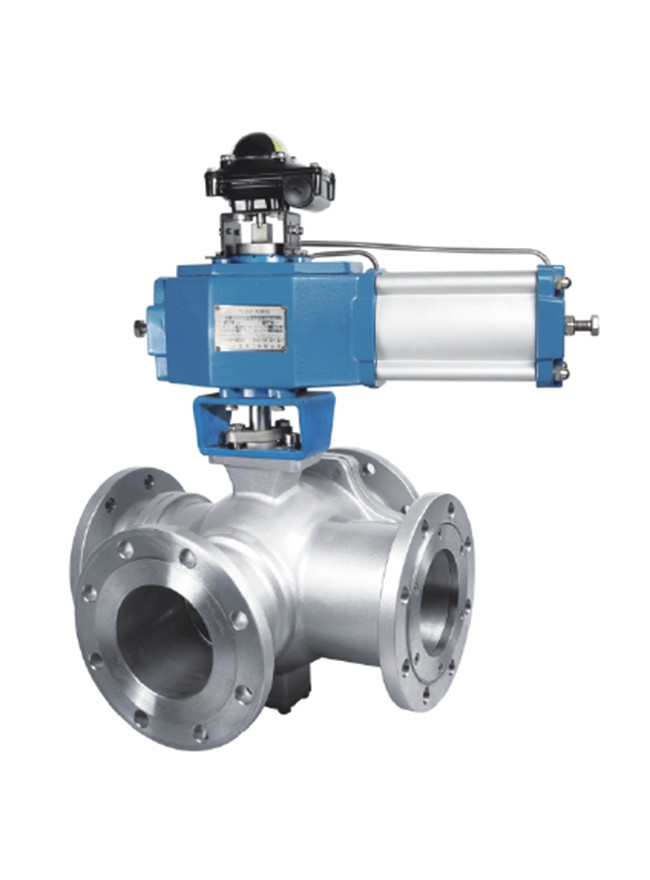 Ss Instrumentation Control Valves , High Temp Electric Actuated Four Way Ball Valve