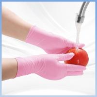 Buy cheap Pink Flexible Disposable Nitrile Gloves Industrial Household Powder Free Nitrile product
