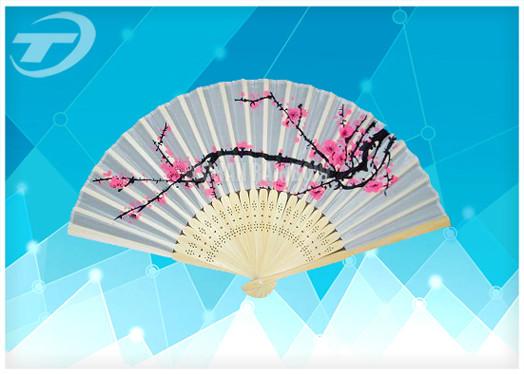 Buy cheap 21cm Promotional Bamboo Folding Fan With Paper Or Silk Paper Hand Held Fans from wholesalers