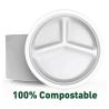Buy cheap OEM Multi Role Sugar Cane Fibers 3 Compartment Paper Plates from wholesalers