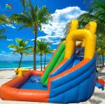Commercial Water Slide Inflatable Kids Outdoor Double Lane Water Slide Bounce
