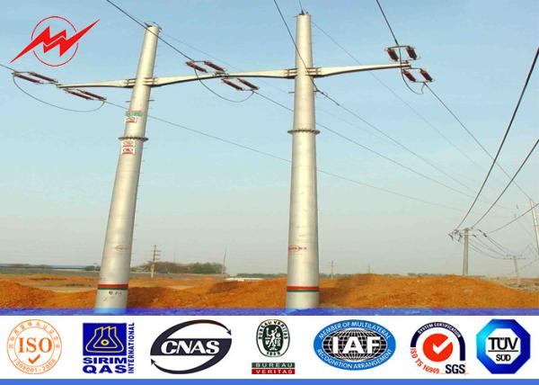 Buy cheap 8M 5KN Powder Coating Steel Tubular Pole , Light Duty Steel Transmission Poles from wholesalers