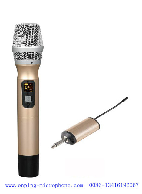 C8/ cheap universal mini muni-channel channels UHF wireless microphone with 6.35mm plug for speaker