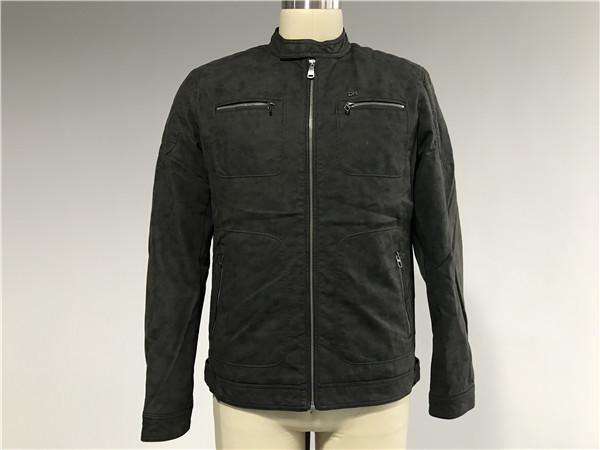 Buy cheap Winter Mens Nubuck Leather Jacket Charcoal Color Mandarin Collar TW68174 from wholesalers