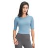 Buy cheap Women Buttery Soft Yoga half sleeve t shirt 150gsm Slim Fit Gym Fitness Crop Top from wholesalers
