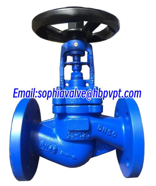 Buy cheap DN50 DN100 DN200 GS-C25 PN16 PN40 bellows globe valve with blue color from wholesalers