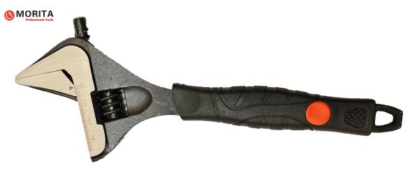 Buy cheap Extra Wide Jaw Adjustable Pipe Wrench CR-V Steel 6" 8" 10" 12" Grind Faces Metric graduation Long Slim Jaw from wholesalers