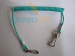 Safety Lanyard Spring Coil Cable Heavy Duty Black Color 20cm Unstretched Length