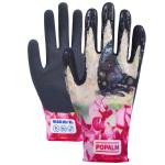 Digital Print TPR Impact Protection Garden Gloves Latex Coated Palm For All