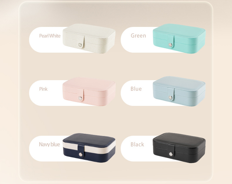 Luxury Metal Portable Necklace Display Cases Custom Velvet Travel Jewelry Box