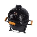 Black Ceramic Kamado Charcoal Grill 16 Inch Premium Mini Tabletop