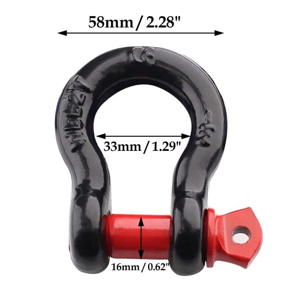 Stainless Steel Offroad Rescue High Strength Bolt Type Bow Shackle With Screw Pin