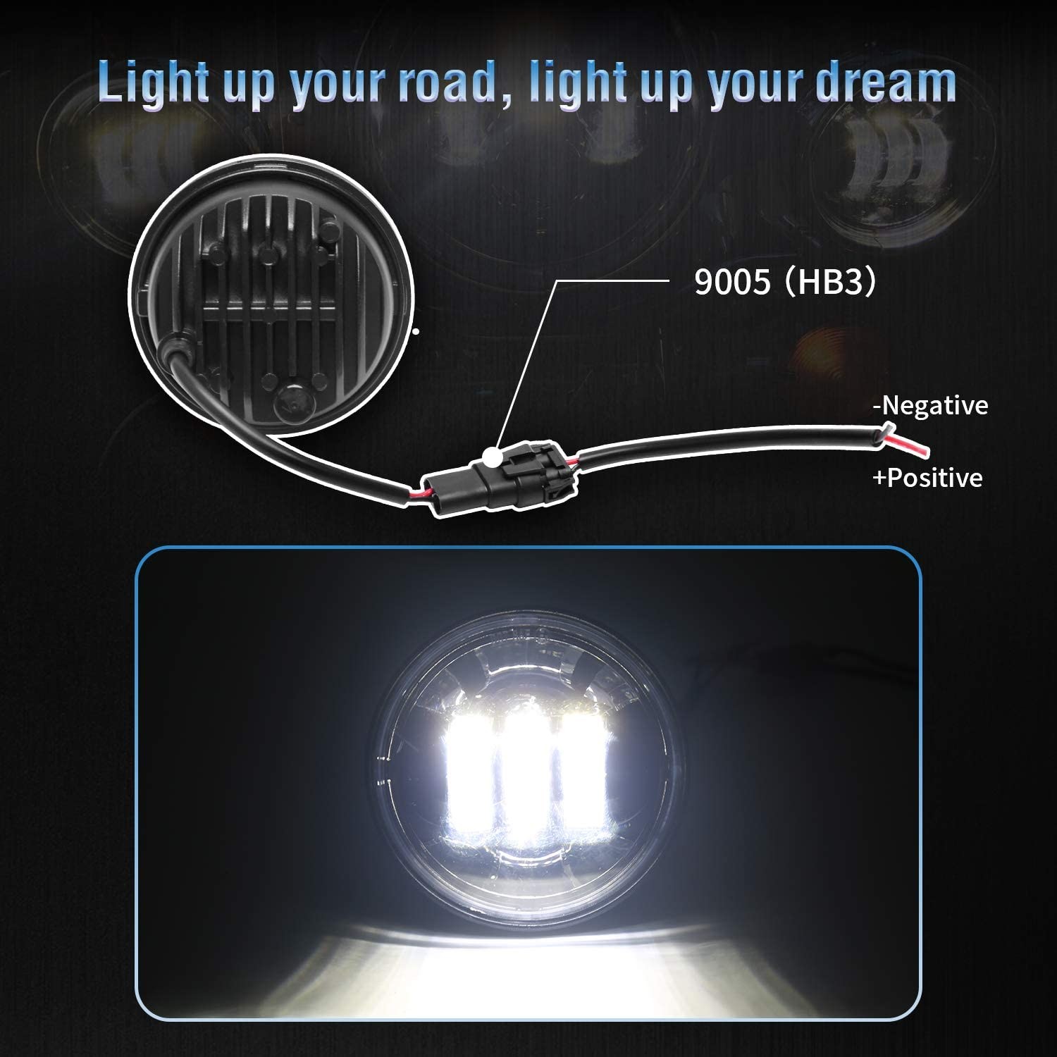 4.5 Inch Cree LED Passing Light For Motorcycles Auxiliary 30W White 6500K