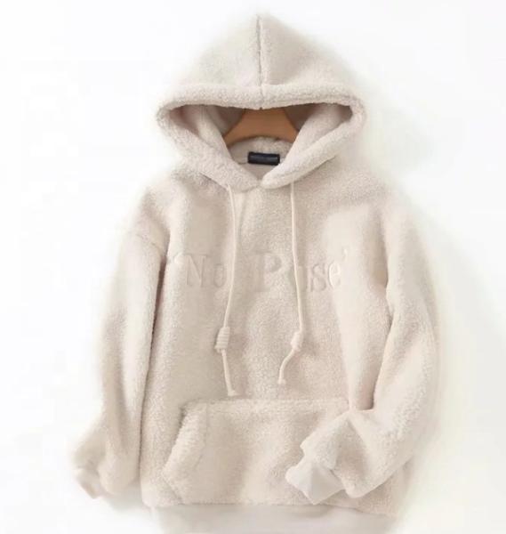 Buy cheap Unisex Fleece xxxl Sherpa Fur Lined Hoodie Embroidery Warm Fluffy Hoodie from wholesalers
