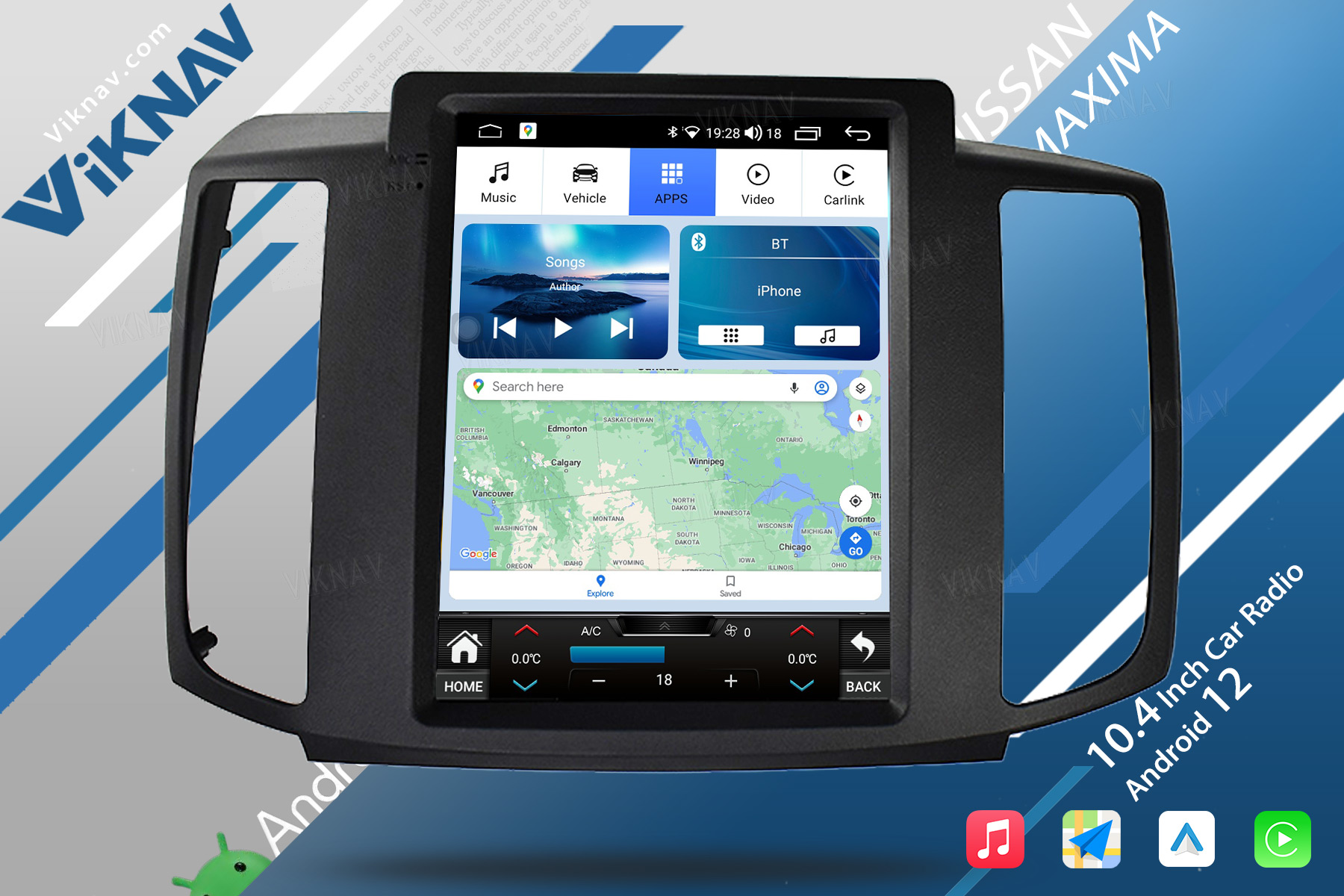 2008-2012 Nissan MAXIMA Double Din Bluetooth Head Unit Car Stereo Replacement