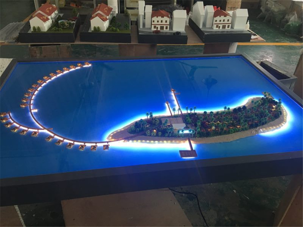 Miniature Villa 3D Model Refined Handmade Technic With Lighting System