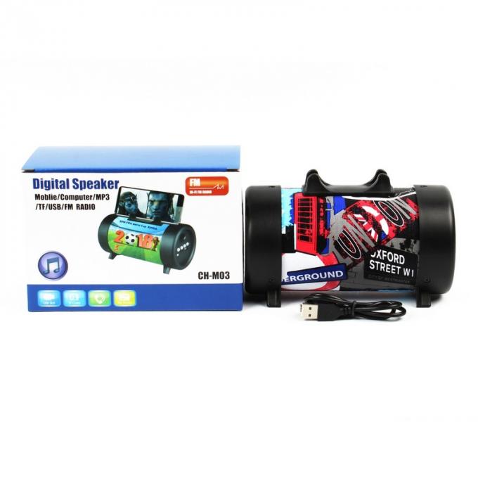 CH-M03 medium barrel with flashlight bluetooth speaker bluetooth smart speaker Blue / Camouflage Green / Flag