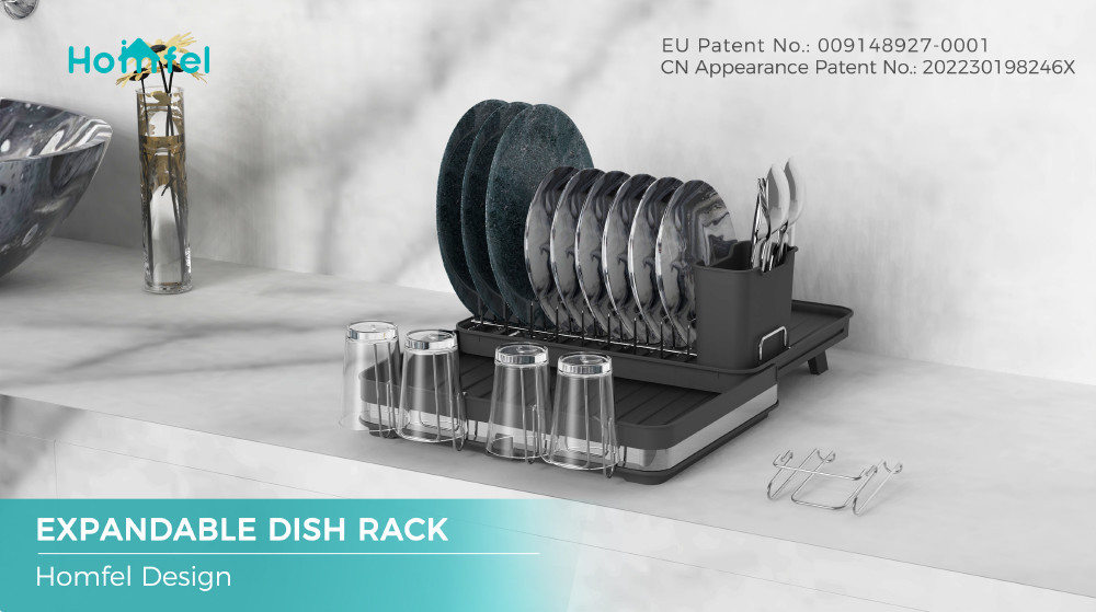 Space Saving Steel Kitchen Dish Rack For Kitchen Organization And Storage