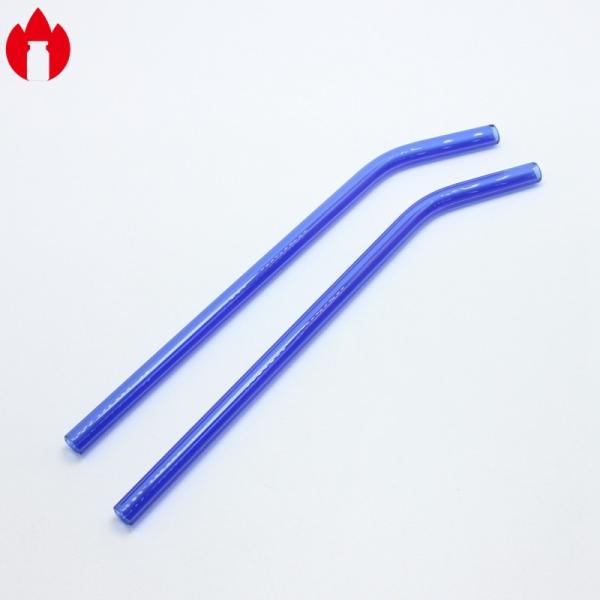 Buy cheap 8*200mm Blue Color Borosilicate Glass Straw For Drinking from wholesalers