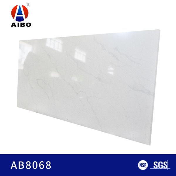 Buy cheap Dazzling 25MM White Veined Calacatta Kitchen Island Quartz Table Top from wholesalers