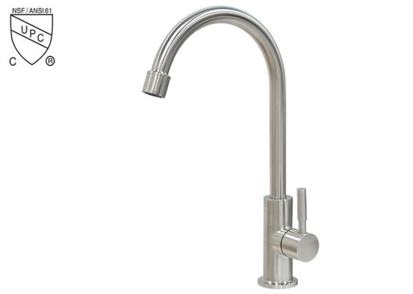 cupc 304 Stainless Steel Kitchen Mixer Cold Water Tap Single Handle Brushed sink