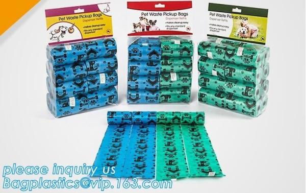 LED Flashlight Dog Waste Bag Dispenser Holder with Pet Waste Bag Poop Roll Bags,