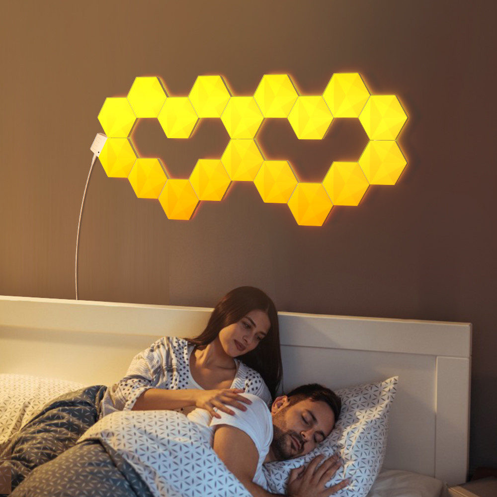 RGBIC HDMI Hexagon Panel Gaming Light With 24V Voltage And 50 000 Hours LED Lifespan Remote Control Included