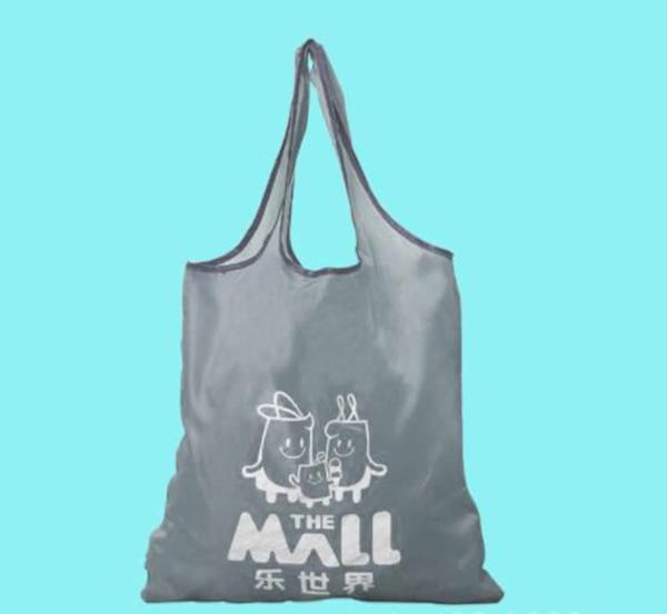 Reusable supermarket Grocery carrying bag 190T polyester Recycled Nylon bag Eco