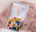 Holographic Packaging Bags Resealable Foil Pouch Bag For Jewelry Makeup Brush