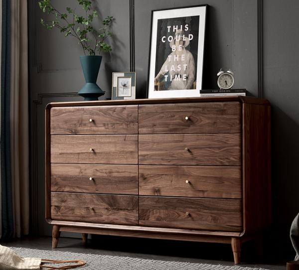Buy cheap Natural Walnut Solid Wood Entryway Cabinet Wax Polish Minimalist Style from wholesalers