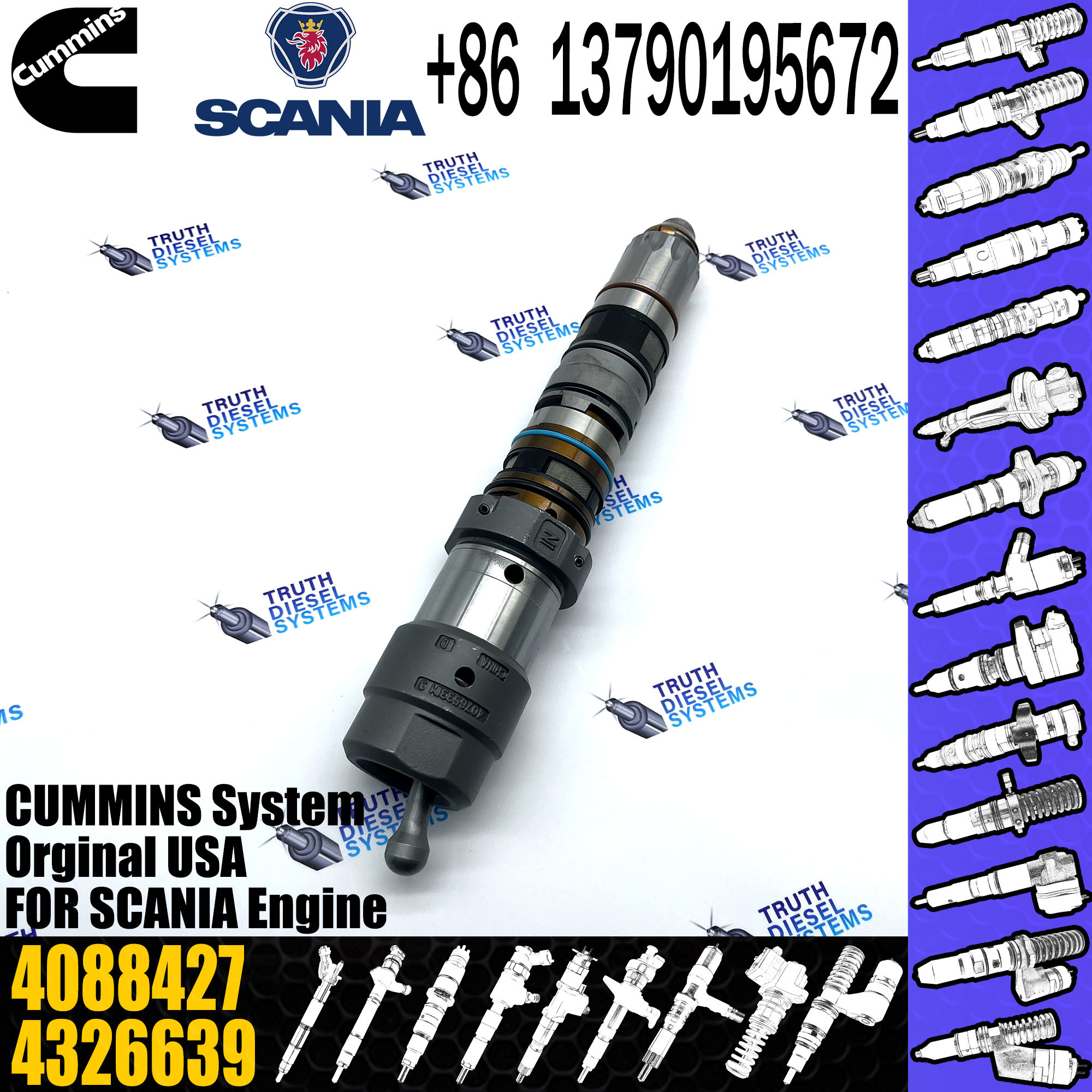 QSK23 Diesel Engine Common Rail Fuel Injector 4088427 4001813 4902827 4077076 4062090 4087893 4326780 4088416