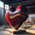Outdoor Heart Stainless Steel Sculpture Urban Decoration Abstract