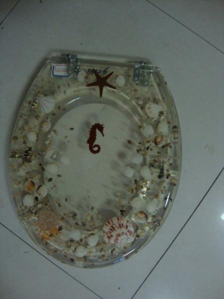 Buy cheap polyresin toilet seat cover,MDF ,color toilet,PP toilet seat,sea star,shell transparent, from wholesalers