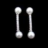 Buy cheap Real Sterling S925 Jewelry Double Natural Pearl And Zircon Stick Shaped from wholesalers