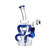 Buy cheap Dab Oil Borosilicate Glass Bongs 8 InchRecycler Water Pipes Smoking With 4mm product