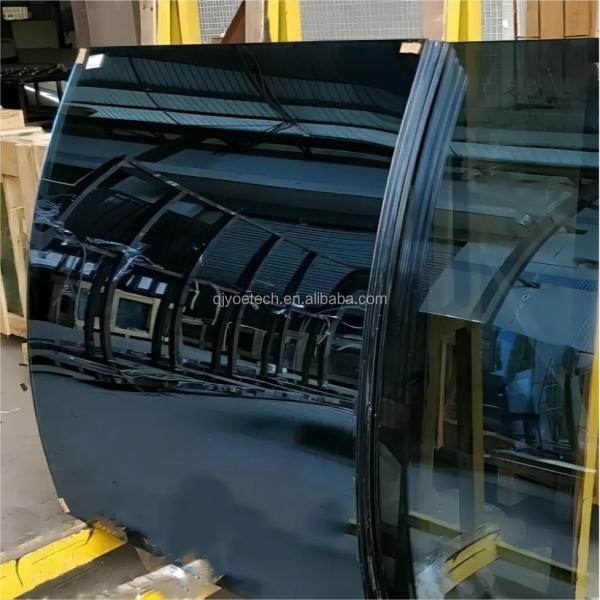 Buy cheap QJY20240308-01 Clear Tinted Float Curved Toughened Glass Fine Edge from wholesalers