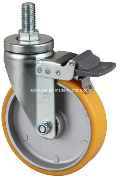 Buy cheap 6746-86A Ball Bearing Edl Medium 6" 300kg Threaded Brake TPU Caster for Heavy Loads from wholesalers